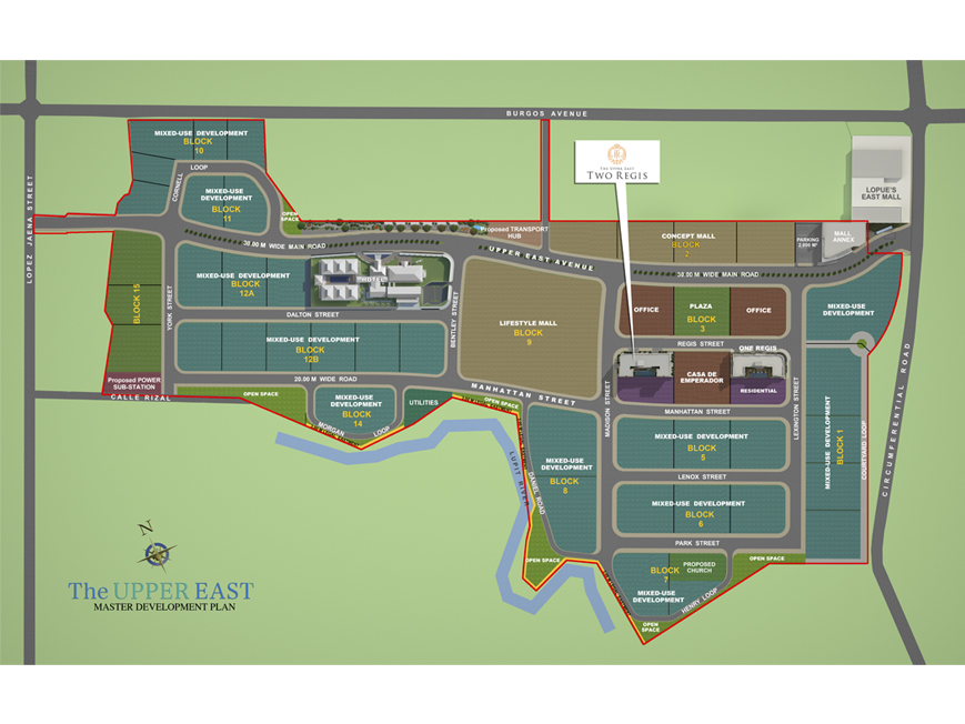 map of two regis condominium in the upper east bacolod